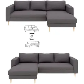 TRENDMANUFAKTUR Eckcouch Cord 2-Sitzer Grau