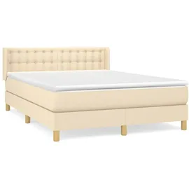 vidaXL Boxspringbett 140 x 200 cm Creme