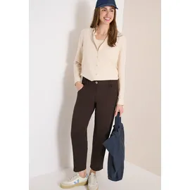 Cecil Stoffhose "Style Scarlett", Damen, Gr. 26, Länge 28, braun (macchiato braun), Web, Obermaterial: 97% Baumwolle, 3% Elasthan. Futter: 100% Baumwolle, unifarben, regular fit lang, Hosen Stoffhose, im Five-Pocket Style
