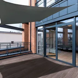 SVITA Sonnensegel viereckig wasserdicht 160g/m2 UV-Schutz Sonnenschutz Garten Balkon Befestigung Dunkelgrau 5x5m