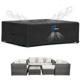 Siehe Bilder Gartenmöbel Abdeckung mit Belüftungsöffnungen Wasserdicht Schwarz