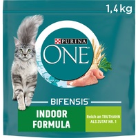 PURINA ONE BIFENSIS Indoor Formula Katzenfutter trocken für Hauskatzen, reich an Truthahn, 6er Pack (6 x 1,4kg)