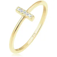 Elli DIAMONDS Kreuz Symbol Geo Diamant (0.025 ct.) 375 Gelbgold Ringe Damen