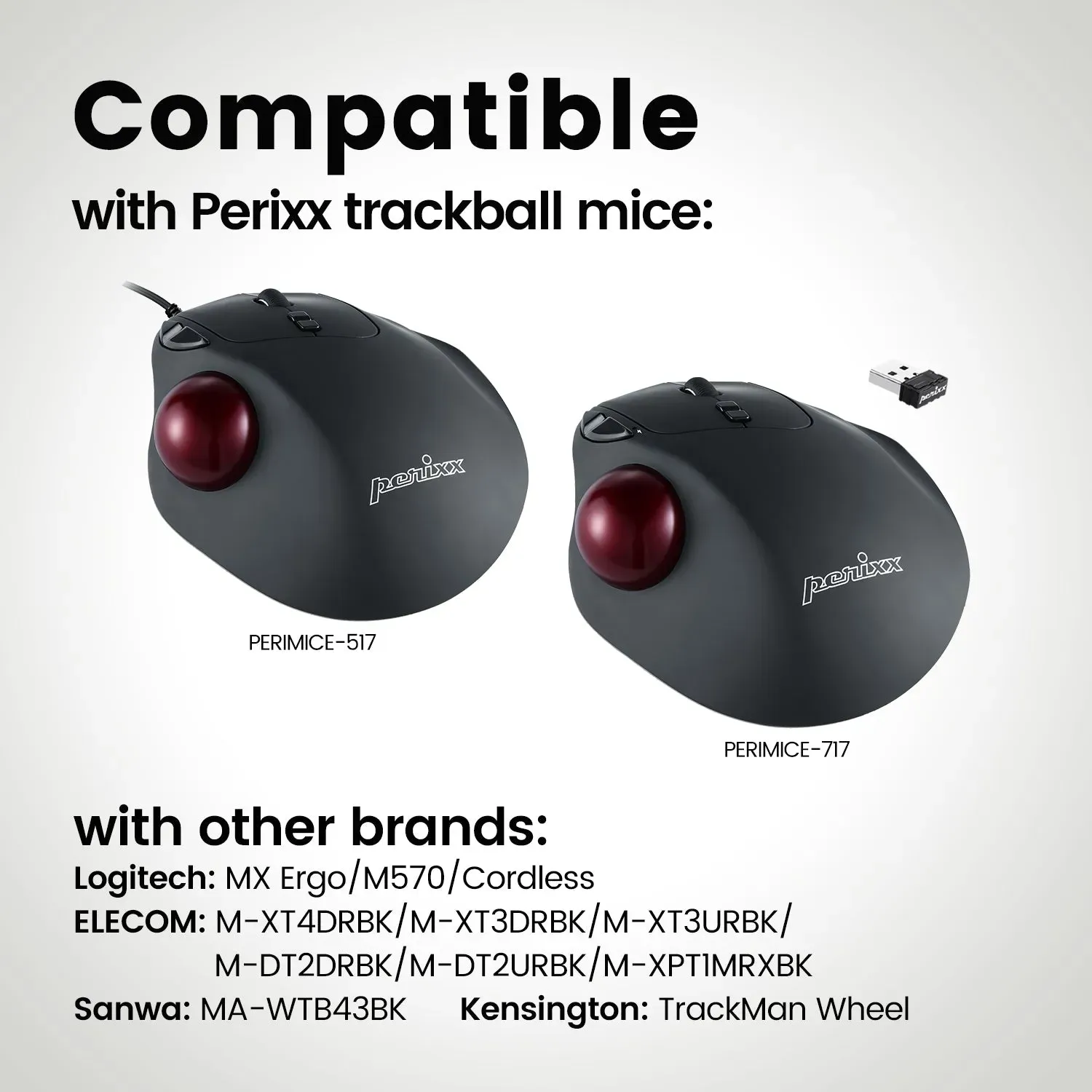 PERIPRO-303 - Glänzender 34-mm-Trackball -Schwarz
