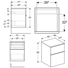 Geberit iCon Seitenschrank 2 Schubladen