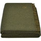 Zoeppritz Must Relax-Decke – Wolldecke – hochwertiges Plaid aus reiner Schurwolle mit Fransen – 130x190 cm – 670 forest – von ’zoeppritz since 1828’