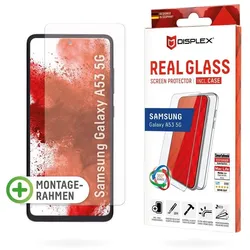 DISPLEX Panzerglas (10H) + Schutzhülle für Samsung Galaxy A53 5G Eco-Montagerahmen, + Case, Tempered Glas, kratzer-resistente Schutzfolie