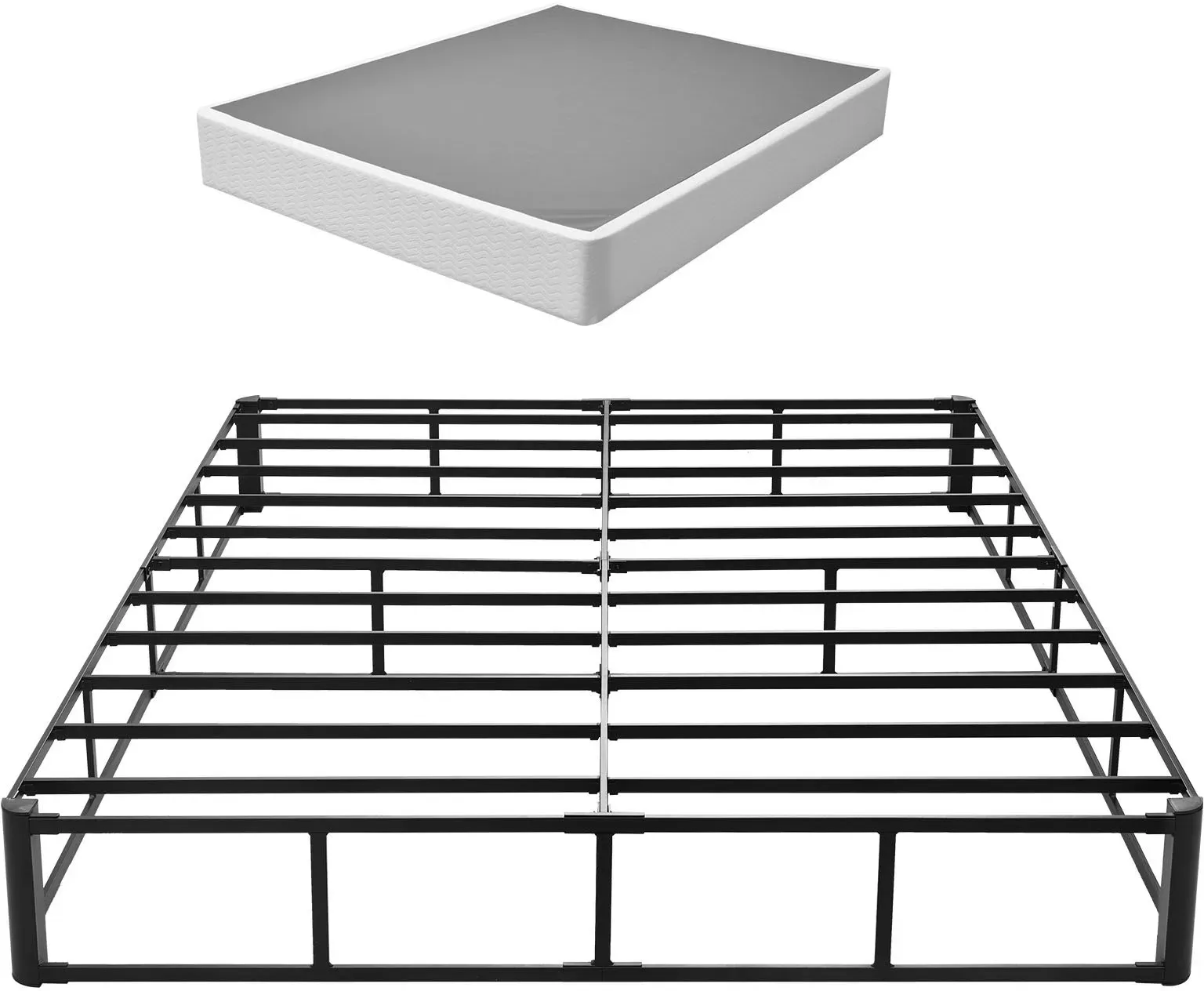 VEVOR Boxspringbettgestell 2010x1515x230mm, Bettgestell mit Waschbarem Stoffbezug, Metallrahmen für Queensize-Betten, 23 cm Matratzenauflage, max. Belastbarkeit 1587,57 kg (OHNE Matratze)
