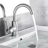 Auralum Wasserhahn Bad 360 Grad drehbar Messing chrom Wasserhahn Hoch mit Schlauch