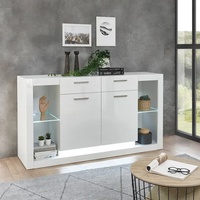 Möbel stellbrink Hertie Sideboard Meran weiß / weiß hochglanz