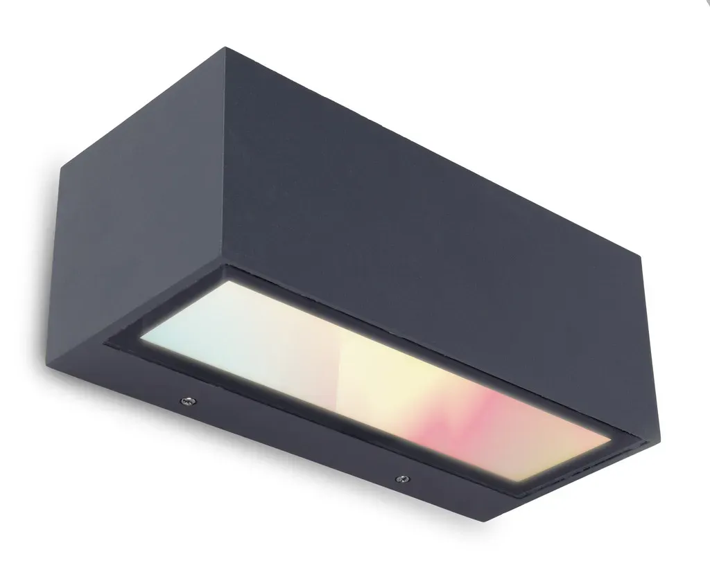 Lutec 5189120118 Gemini LED-Außenwandleuchte 1x17W | 900lm | 2700-6500K | RGB | IP54 - grau