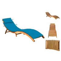 vidaXL Wellnessliege Gartenliege Sonnenliege Relaxliege Holzliege ergonomisch mit Auflage b braun