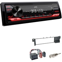 JVC KD-X182DB 1-DIN Media Autoradio AUX-In USB DAB+ mit Einbauset für BMW 3er bis 2005 schwarz