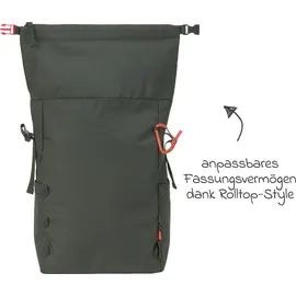 Lässig Outdoor Rolltop Backpack dunkelgrün
