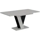 altdecor Esstisch ausziehbar, ideal als Küchentisch, Esszimmertisch - oder Wohnzimmertisch, solide Konstruktion aus Möbelplatte, 120 -160x90x75 c... - Grau/Schwarz