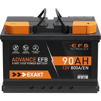 EXAKT EFB Autobatterie 90Ah 12V Start Stop Batterie statt 70Ah 75Ah 80Ah Stopp