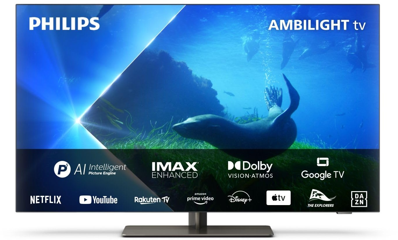 Philips Ambilight TV | 42OLED808/12 | 106 cm (42 Zoll) 4K UHD OLED Fernseher | 120 Hz | HDR | Dolby Vision | Google TV | VRR | WiFi | Bluetooth | DTS:X | Sprachsteuerung