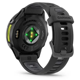 Garmin Forerunner 970 Schwarz/Carbongrau Titan DLC mit Silikon-Wechselarmband 22 mm Schwarz/Transparent Steinweiss