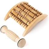 tuuli Accessories Massage Massagerolle Massageroller Massagegerät Fuß Fußmassagegerät Fußroller Fußmassage Set aus Holz