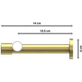 Interdeco GARDINENSTANGE Prestige Elanto 540 cm (geteilt in 3 x 180 cm), 1-läufig, 20 mm Ø Messing-Optik