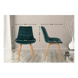 CLP 2er Set Stühle Brook Samt grün