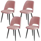 ANVOFONG Esszimmerstühle 4er Set,Küchenstuhl mit Unabhängige Beine,Kordsamt Gepolsterter Stuhl,Rosa loungesessel,für Esszimmer,Wohnzimmer,Küche,Schlafzimmer und Empfangsraum