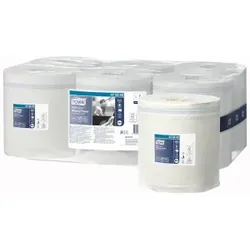 Tork Papierwischtücher Reflex, 1-lagig, weiß, Mehrzwecktücher für gewerbliche Zwecke, Einhändige Entnahme möglich, 1 Karton = 6 Rollen, weiß, 1-lagig, Länge: 300 m