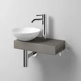 Alape Piccolo Novo Waschplatz, B/H/T 555/400/320, Schalenbecken links, - gravel matt