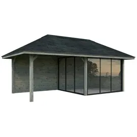 Palmako Pavillon Bianca 16,6 m2 Set 205 Slide - 28 mm grau