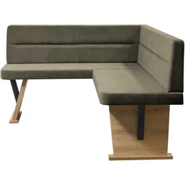 Home Affaire Eckbank HOME AFFAIRE "Laros", braun (dunkelbraun, dekor eiche ontario), B:182cm H:87,5cm T:141cm, Massivholz, Spanplatte, Sitzbänke, Eckbank, Bezug in verschiedenen Qualitäten und Farben