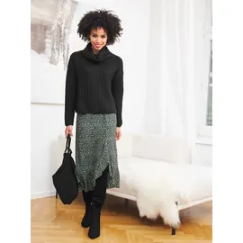 Heine A-Linien-Rock Damen Bedruckt Grün/Khaki 34