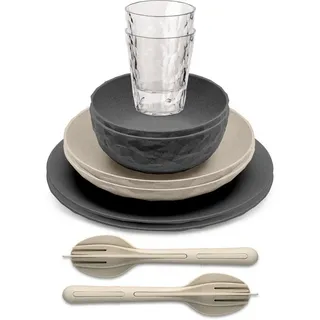 KOZIOL Geschirr-Set CLUB SET SKAGEN (10-tlg), 2 Personen, Kunststoff, spülmaschinengeeignet, melaminfrei, CO2 neutrale Produktion bunt