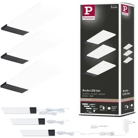 Paulmann 92124 LED Unterschrankleuchte Bredo Näherungsensor 3er-Set 4000K 2,5W 80x190mm 180lm Schwarz