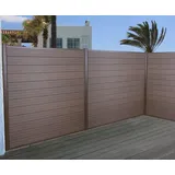MCW WPC-Sichtschutz Savoie, Windschutz Zaun, Alu Premium 3er Set - 3er Set 5,6m braun