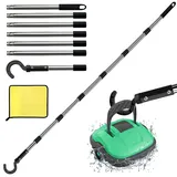 Haken für Poolroboter mit Teleskopstange 255 cm, Zubehörhaken Für Pool Saugroboter, Pool Reinigungszubehör Haken, Generisch Haken für Poolreiniger Roboter Zubehör für Alle Poolroboter (Schwarz/255cm)