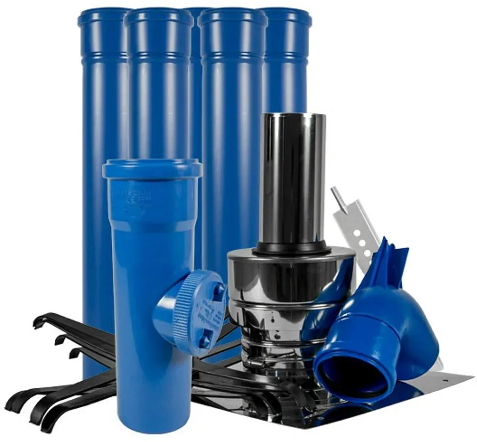 Skoberne Condens Blue Abgasset DN60 im Schacht, Schachtabdeckung Metall (Ausführung: DN60. 10m. Schachtabdeckung Metall)