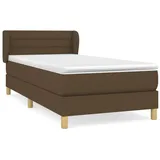 vidaXL Boxspringbett mit Matratze Dunkelbraun 90x200 cm Stoff