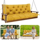 GPCHZM Hollywoodschaukel Auflage 120cm Wasserdicht Gartenbank Auflage Verdickt(12.5cm) Mit Rückenlehne Schaukelbank Auflage für Hollywoodschaukel Sitzbank Gartenbank Terrasse Hinterhof Rasen Veranda