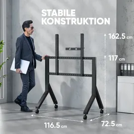 ONKRON TS2081-B TV-Ständer 177,8 cm (70")/2,79 m (110") max. 125 kg Schwarz Kunststoff/Stahl