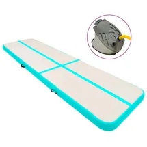 vidaXL Aufblasbare Gymnastikmatte mit Pumpe 800x100x15 cm PVC Grün