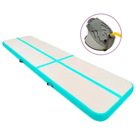 vidaXL Aufblasbare Gymnastikmatte mit Pumpe 800x100x15 cm PVC Grün