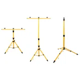 Trango G1504 Teleskop Stativ für Arbeitsstrahler Flutlicht Baustrahler in Gelb 3 Standfüße mit Teleskop zusammenklappbar & höhenverstellbar von 66-170 cm aus Stahl für LED oder Halogen-Fluter geeignet