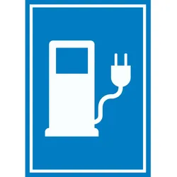 Stromtankstelle Schild Elektrofahrzeug A4 (210x297mm)