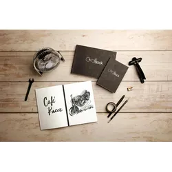 Clairefontaine 5x Graf'Book 360°, Skizzenbuch A6, 100 Blatt 100g, offene Fadenheftung - Schwarz 975800C
