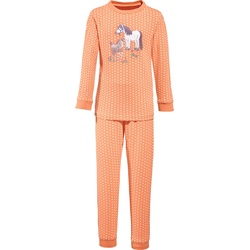 Erwin Müller, Mädchen, Pyjama, Kinder-Schlafanzug, Orange, (122, 128)