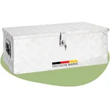 deluke DELUKE® Aluminiumbox mit Deckel Abschließbar Alubox Deichselbox Alu Anhängerbox Werkzeugkiste Transportbox Metallkiste, 80x39x30cm Silber