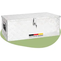 deluke DELUKE® Aluminiumbox mit Deckel Abschließbar Alubox Deichselbox Alu Anhängerbox Werkzeugkiste Transportbox Metallkiste, 80x39x30cm Silber