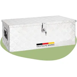 deluke DELUKE® Aluminiumbox mit Deckel Abschließbar Alubox Deichselbox Alu Anhängerbox Werkzeugkiste Transportbox Metallkiste, 80x39x30cm Silber