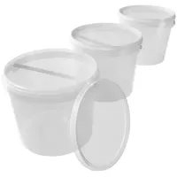 FixedByU | 3x Eimer mit Deckel 5l Transparent Rund