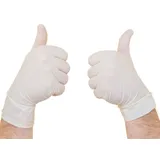 Commerline 200 Stück M Latex Einweghandschuhe Einmalhandschuhe Puderfrei Weiß